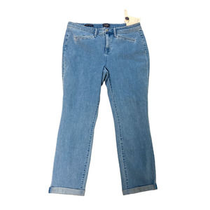 NYDJ NEW 14 Alina Legging Ankle Cuff Jeans Lift Tuck Belle Isle Wash Jeans